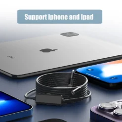 Industrial Endoscope HD960P Wired Camera Direct Connect with IPhone Ipad 8MM5.5.MM Pipe Inspection Borescope IP68 Waterproof LED 3