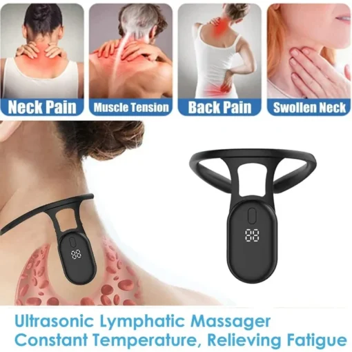 Ultrasonic Neck Instrument Portable Lymphatic Soothing Body Sculpting Neck Massager Intelligent LCD Sitting Posture Reminder 4