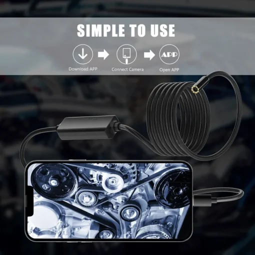 Industrial Endoscope HD960P Wired Camera Direct Connect with IPhone Ipad 8MM5.5.MM Pipe Inspection Borescope IP68 Waterproof LED 5