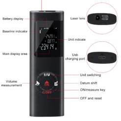 40M/60M Mini Smart Laser Distance Meter Measure Infrared Rangefinder USB Rechargeable Portable Handheld Laser Range Finder Tools 2