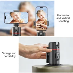 360 Degree Rotation Auto Face Tracking Phone Holder Stand Foldable Gesture Operation for Mobile Smartphone Vlog Live Streaming 5
