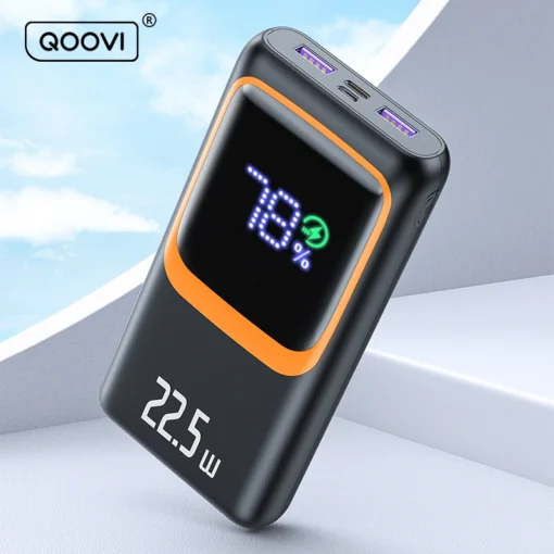 QOOVI Power Bank 20000mAh External Large Battery Capacity PD 22.5W Fast Charging Portable Charger Powerbank For iPhone Xiaomi 1