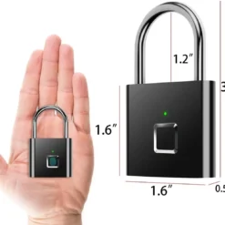 Portable Fingerprint Padlock USB Rechargeable Lithium Battery Waterproof Durable Zinc Alloy Lockbody 5