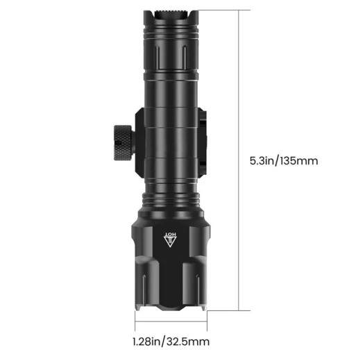 1200 Lumen Tactical Flashlight Matte Black Aluminum LED Weapon Light with Mlok System Remote Pressure Switch for Picatinny Rail 5