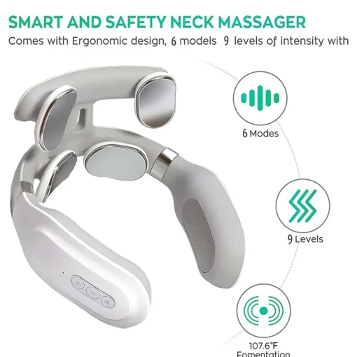 Neck Massage Machine 4 Head And Neck Protection Heating Machines Breathing Light Vibration Hot Compress Cervical Spine Machine 3