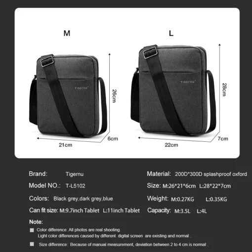 Lifetime Warranty New Men Messenger Bag High Quality Waterproof Shoulder Bag For Men Business Travel Crossbody Bag Male Mini Bag 2