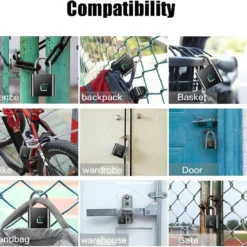 Portable Fingerprint Padlock USB Rechargeable Lithium Battery Waterproof Durable Zinc Alloy Lockbody 3