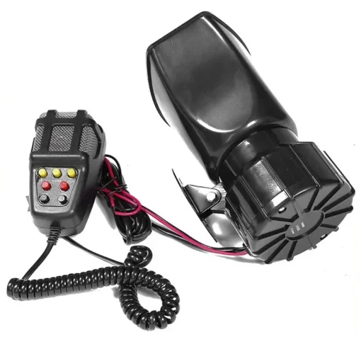 12V Car Alarm Horn Tone Sound Car Emergency Siren Automobile Siren Horn 60W Mic PA Speaker System Emergency Amplifier 4