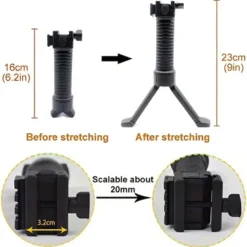 Tactical M300A/M600C flashlight nylon Y-bracket 20mm elastic telescopic tripod adjustable, suitable for outdoor sports hunting a 4