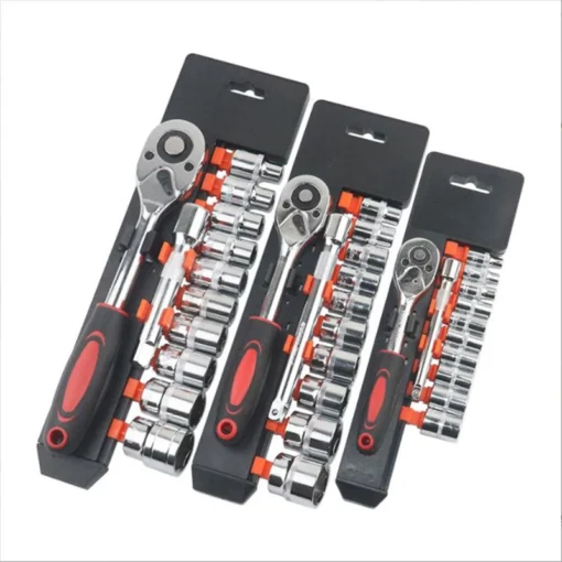 1/4'' 3/8'' 1/2'' Socket Wrench Set Extension Rod Multi-function Ratchet Spanner Set Car Motorcycle Repair Hand Tool Set 4