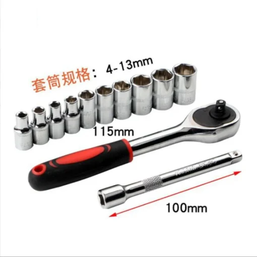 1/4'' 3/8'' 1/2'' Socket Wrench Set Extension Rod Multi-function Ratchet Spanner Set Car Motorcycle Repair Hand Tool Set 3