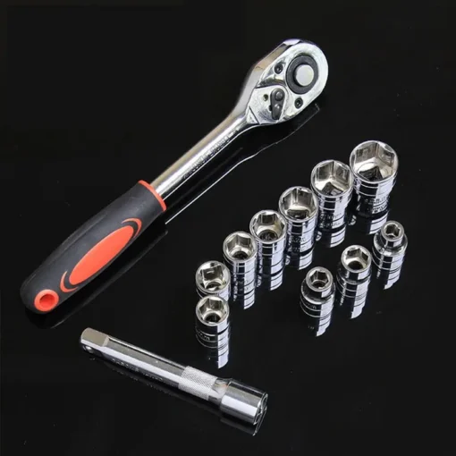 1/4'' 3/8'' 1/2'' Socket Wrench Set Extension Rod Multi-function Ratchet Spanner Set Car Motorcycle Repair Hand Tool Set 2