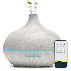 500ML Aromatherapy Essential Oil Diffuser Wood Grain Remote Control Ultrasonic Air Humidifier Cool with 7 Color LED Lights 1