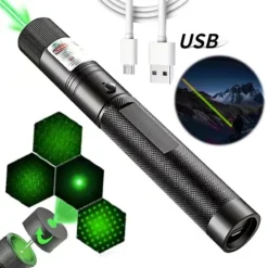 Built-in battery Green laser Pointer USB Rechargeable High Power Visible Beam Adjustable Focus for Hunting Hiking 1