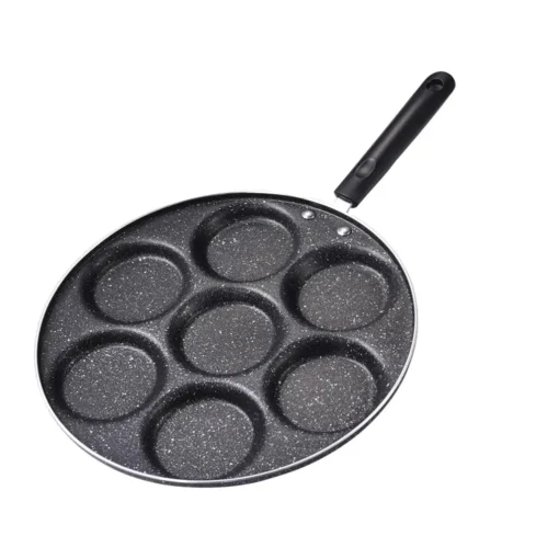 7-Hole Frying Pot Pan Thickened Omelet Pan Non-stick Egg Pancake Steak Pan Cooking Egg Ham Pans Dual Purpose Cookware Pan 5