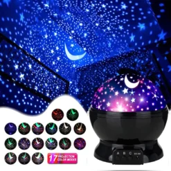 Starry Projector Night Light Rotating Sky Moon Lamp Galaxy Lamps Home Bedroom DecorationStarlight Christmas Lights for Kids Gift 1